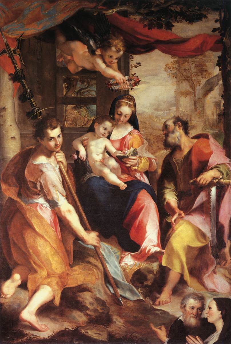 Vierge à l'Enfant avec saint Simon et saint Jude - Federico Barroci image 1 reproduction artisanale de tableau