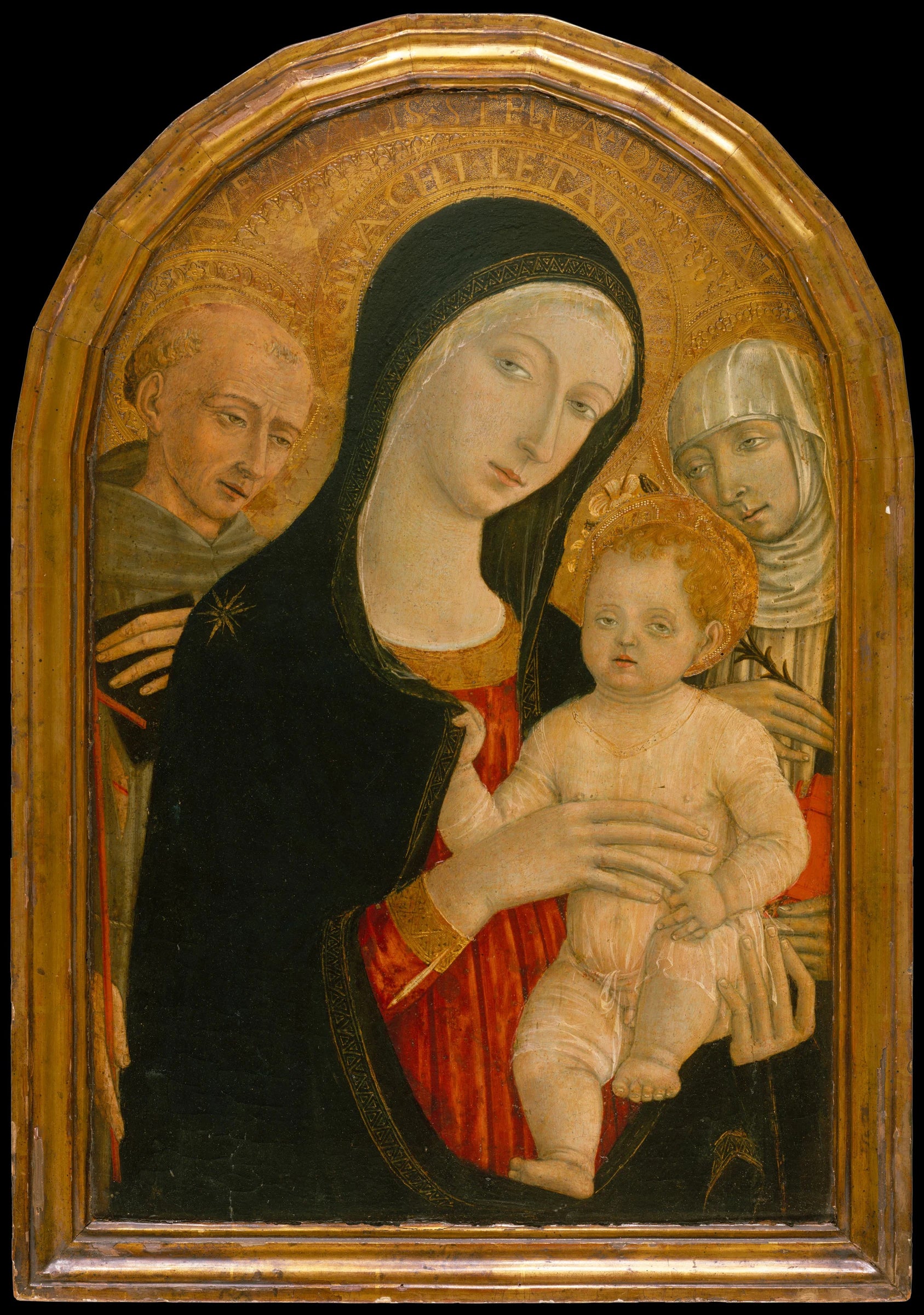 Vierge à l'Enfant avec les saints François et Catherine de Sienne - Matteo di Giovanni di Bartolo