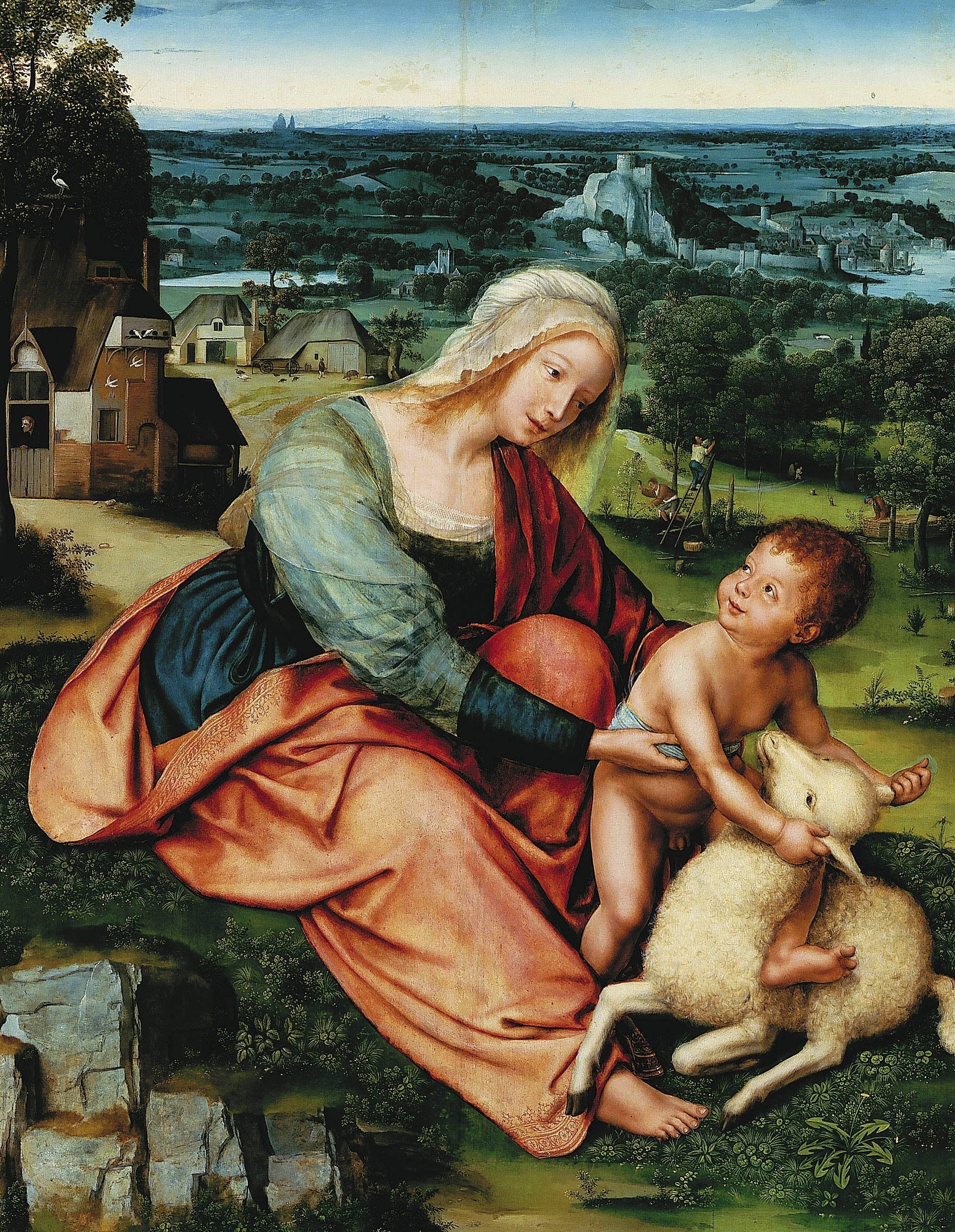 Vierge et l’Enfant avec l’agneau. - Quentin Metsys - Alpha Reproduction