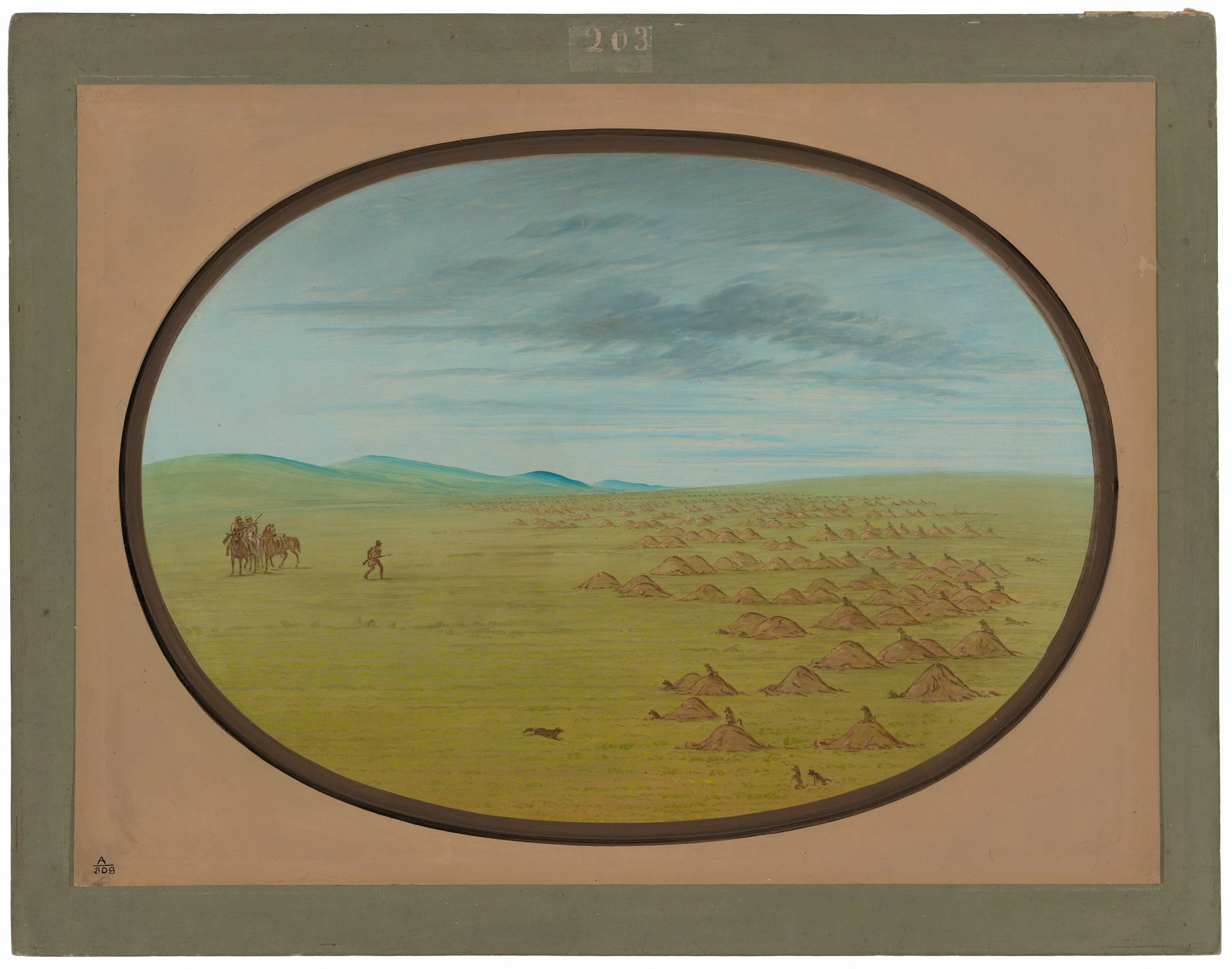 Village des chiens de prairie - George Catlin