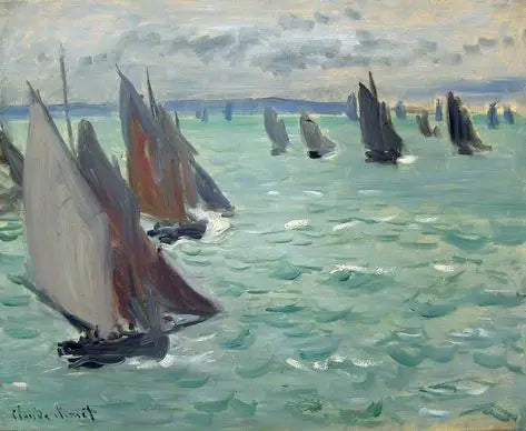 סירות מפרש בים - Claude Monet