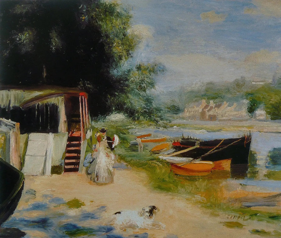 Vue de Bougival - Pierre-Auguste Renoir image 1 copie peinte à la main à l’huile