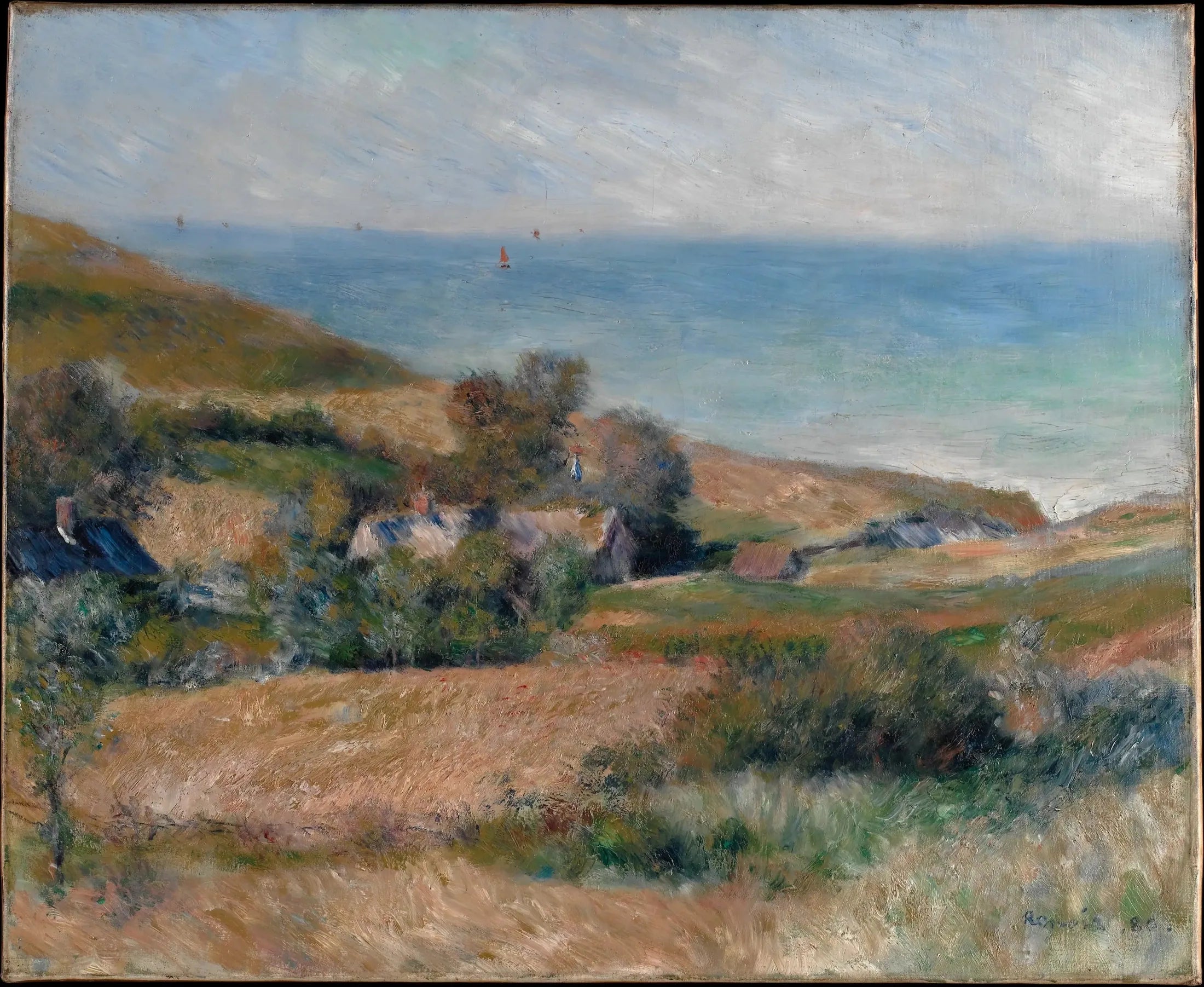 Vue de la côte près de Wargemont en Normandie - Pierre-Auguste Renoir image 1 tableau peint à l’huile sur toile