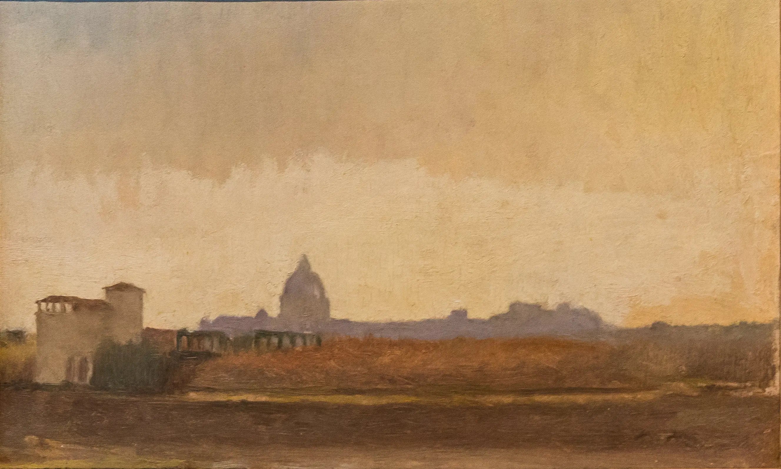 Vue de Rome prise des bords du Tibre - Edgar Degas image 1 reproduction de peinture à l’huile
