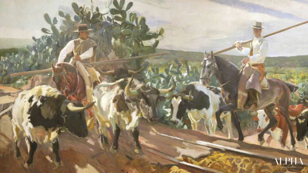 Vue d'Espagne : Andalousie, Encierro - Sorolla - Reproductions de tableaux et peintures haut de gamme