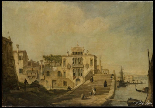 Vue d'un pont à Venise - Giovanni Antonio Canal - Reproductions de tableaux et peintures haut de gamme