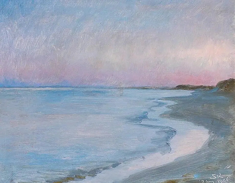 נוף על חוף סקאגן, בערב. - פדר סברין קרוי