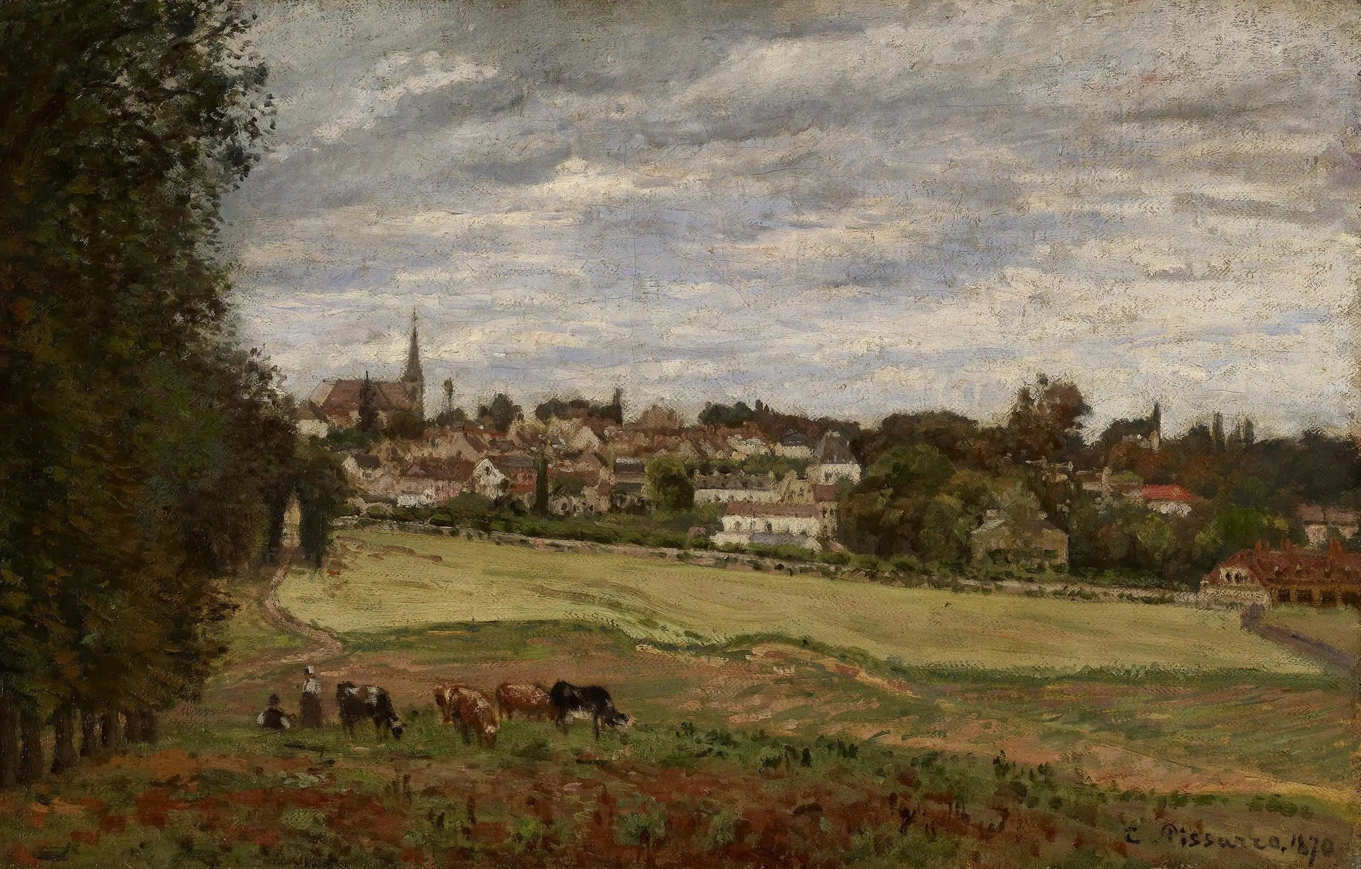 Vue sur le village de Marly-le-Roi - Camille Pissarro image 1 tableau peint à l’huile sur toile