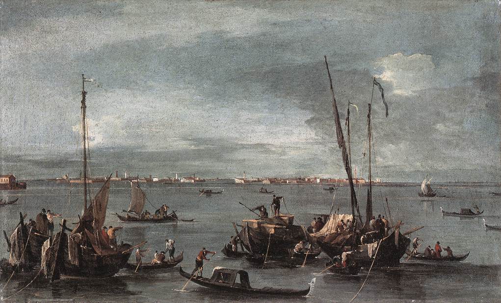 Vue vers Murano depuis le Fondamente Nuove, Venise - Francesco Guardi image 1 reproduction artisanale de tableau