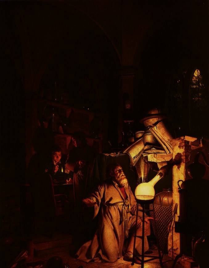 L’Alchimiste à la recherche de la pierre philosophale - Joseph Wright of Derby