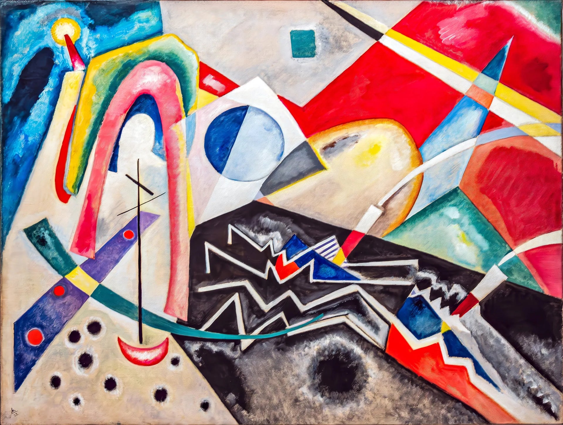 Zigzag blanc - Vassily Kandinsky image 1 copie peinte à la main à l’huile